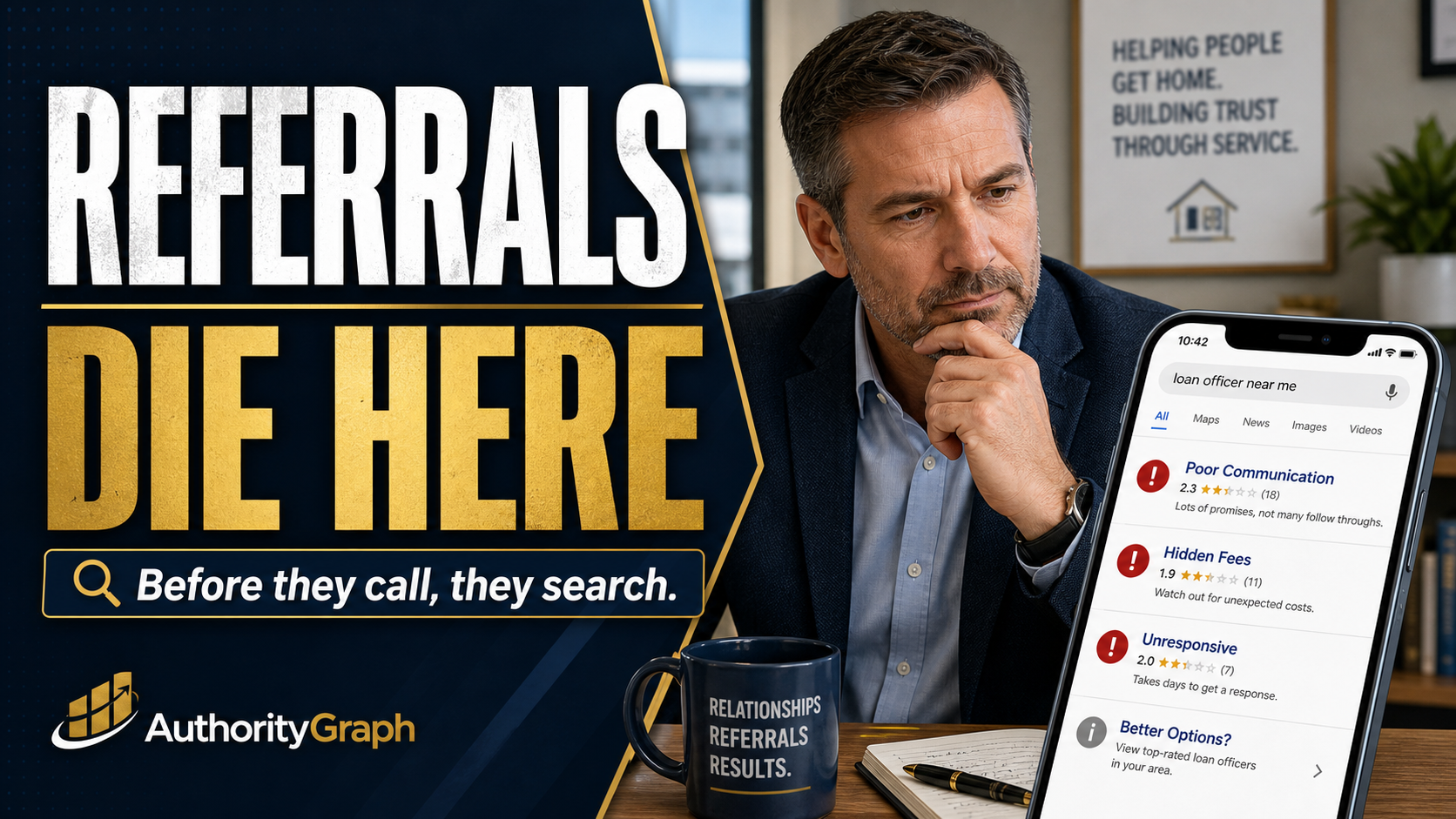 Referrals die here. Before they call, they search.